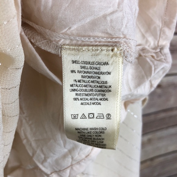 Anthropologie Maeve Wynn Metallic Stripe Boho Top - Picture 6 of 8